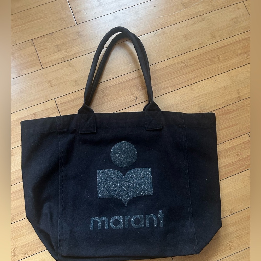 Isabel Marant Canvas tote with logo . Black .